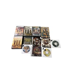 Lot Of 12 Microsoft 2000’s PC Games Age Of Empires Zeus Rose Of Nations